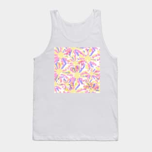 Colored Faded Flower Vector Seamless Tank Top